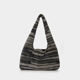 Sac Hobo Crystal Mesh Armpit - Kara - Strass - Rayures Noir