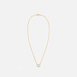 Collier Solitaire Pm Coeur en or 9 ct, nacre et diamant