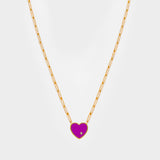 Collier Solitaire Pm Coeur en or 9 ct et diamant