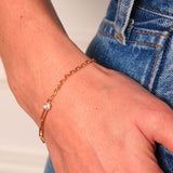 Bracelet Solitaire Gm en or 9 ct et diamant rond