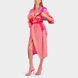 Sac Ruched mini Cylinder en Cuir Rose