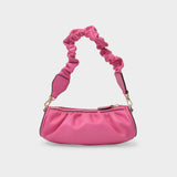 Sac Ruched mini Cylinder en Cuir Rose