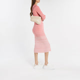 Sac Curve en Cuir Ivoire et Blanc