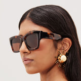 Lunettes de Soleil Baci en Acétate Marron