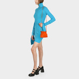 Sac Porté Épaule Bar Mini en Cuir Vegan Orange