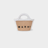 Cabas Tropicalia Micro - Marni - Cuir - Sand Storm/Lily White