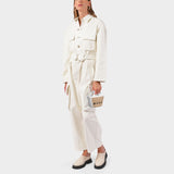 Cabas Tropicalia Micro - Marni - Cuir - Sand Storm/Lily White