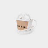 Cabas Tropicalia Micro - Marni - Cuir - Sand Storm/Lily White