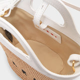 Cabas Tropicalia Micro - Marni - Cuir - Sand Storm/Lily White