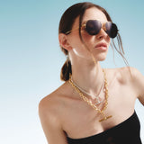 Collier Gold T Bar en Plaqué Or