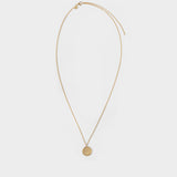 Collier Coin Pendant en Argent Or Plaqué 9k