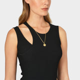 Collier Coin Pendant en Argent Or Plaqué 9k