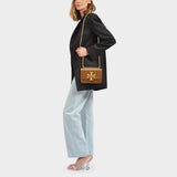 Sac Eleanor Porté Epaule Convertible Petit en Cuir Marron