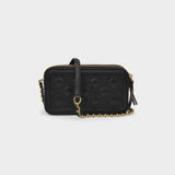 Sac Hobo Fleming Double-Zip Mini - Tory Burch - Cuir - Noir