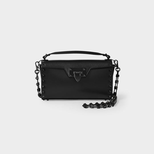 Sac Porté Epaule en Cuir Noir
