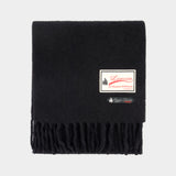 Écharpe Fluffy Smash With Label - Lanvin - Laine - Noir