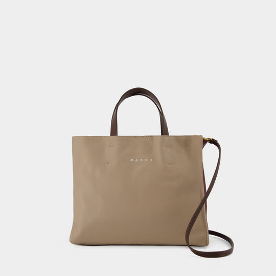 Cabas Museo Soft Ew - Marni - Cuir - Beige