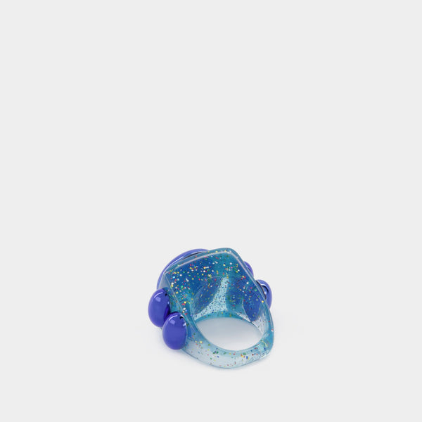 Bague Atlantis en PVC Bleu