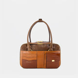 Sac À Main Boxyne Small W/pockets - Marni - Cuir - Marron