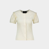 Cardigan Pointelle Puff Sleeve - Simone Rocha - Synthétique - Ivoire