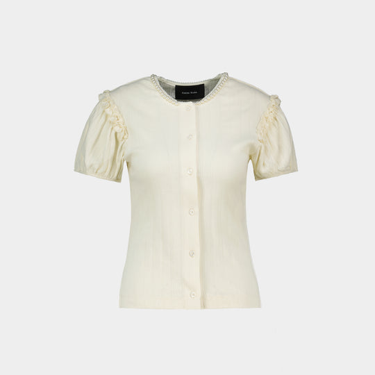 Cardigan Pointelle Puff Sleeve - Simone Rocha - Synthétique - Ivoire