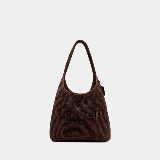 Sac Porté Épaule Weave Straw Brooklyn 39 - Coach - Cuir - Marron
