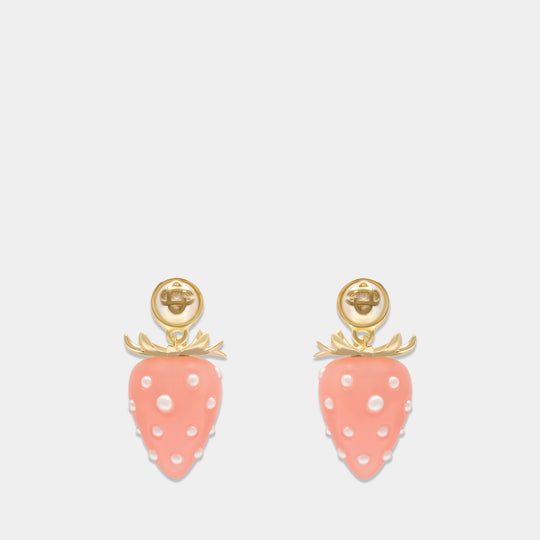 Boucles D'oreilles Strawberry - Casablanca - Métal - Rose