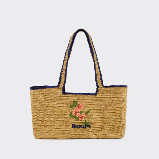 Sac À Main Plagette - Rouje - Raphia - Beige