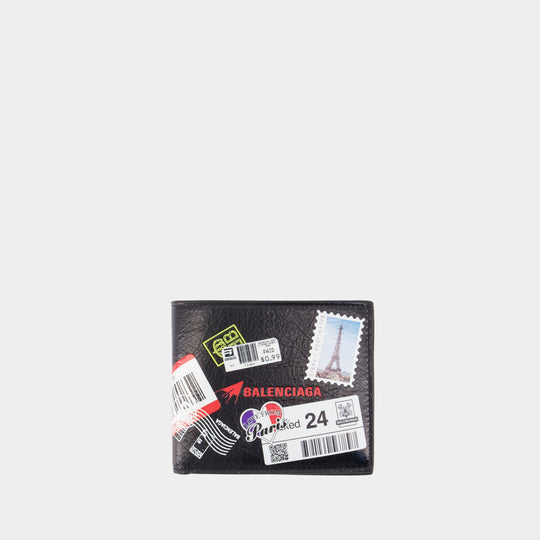 Portefeuille Cash Squa Fol - Balenciaga - Cuir - Multi