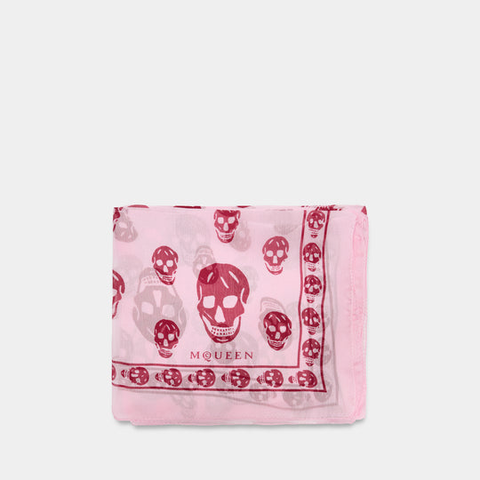 Écharpe Ca Skull - Alexander McQueen - Soie - Rose
