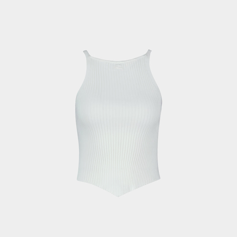 T-Shirt Signature Pointy - Courreges - Viscose - Blanc