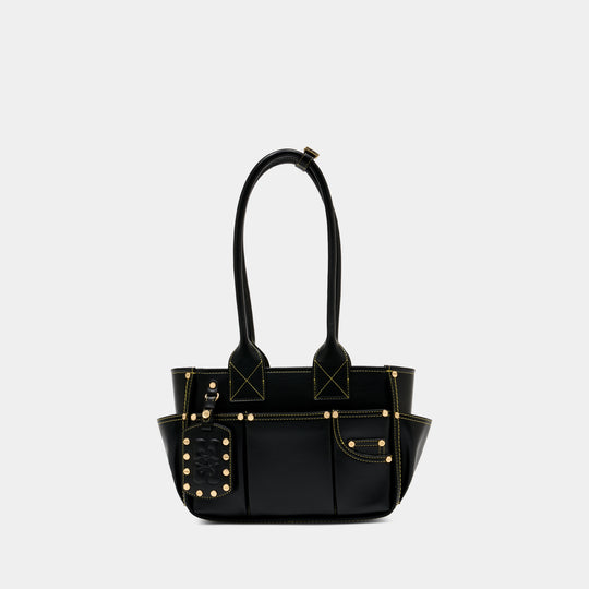 Sac Porté Épaule Posy Small - Ganni - Cuir - Noir