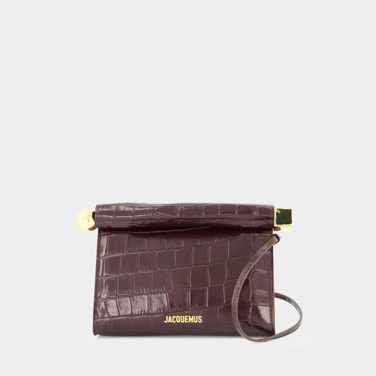 Le Sac Rond Carre - Jacquemus - Cuir - Bordeaux
