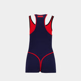 T-Shirt Catsuit Layered - Marine Serre - Coton - Bleu