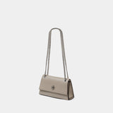 Sac À Bandoulière Kira Turnlock Mini - Tory Burch - Cuir - Gris