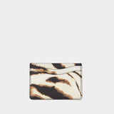 Porte Carte Bou Zebra - Ganni - Synthétique - Ivoire