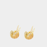 Boucles D'oreilles Plume Pave Studs - Zimmermann - Métal - Doré