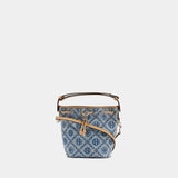 Sac À Main T-Monogram Mini - Tory Burch - Cuir - Bleu