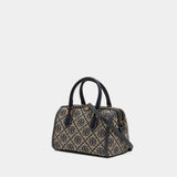 Sac Porté Épaule T-Monogram Petite Barrel - Tory Burch - Cuir - Bleu