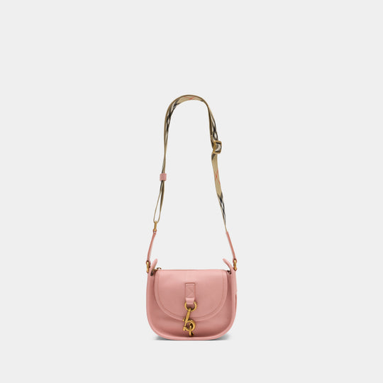 Sac À Bandoulière Mini B Clip Messenger - Burberry - Cuir - Rose