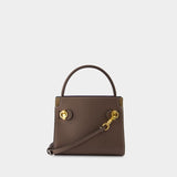 Sac À Main Lee Radziwill Petite Double - Tory Burch - Cuir - Marron