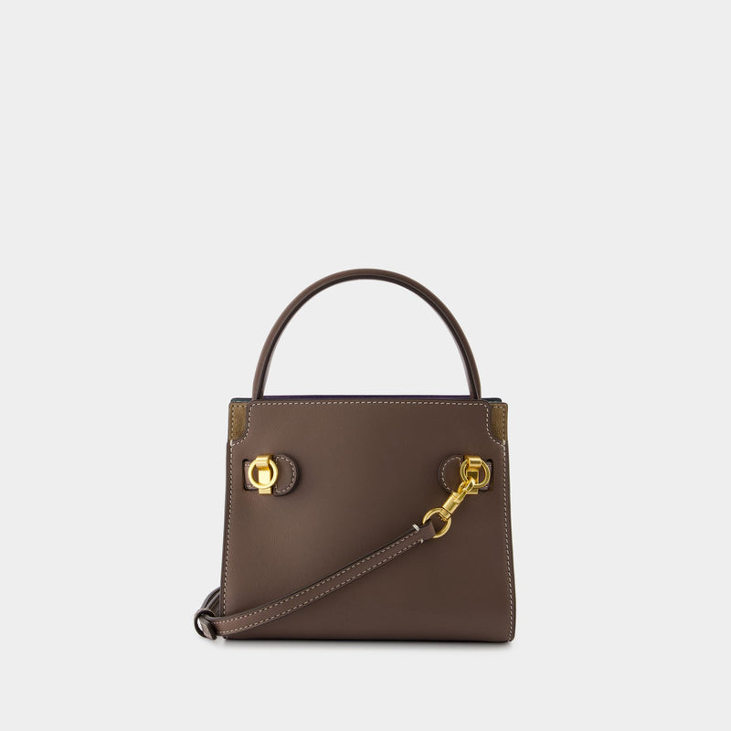 Sac À Main Lee Radziwill Petite Double - Tory Burch - Cuir - Marron
