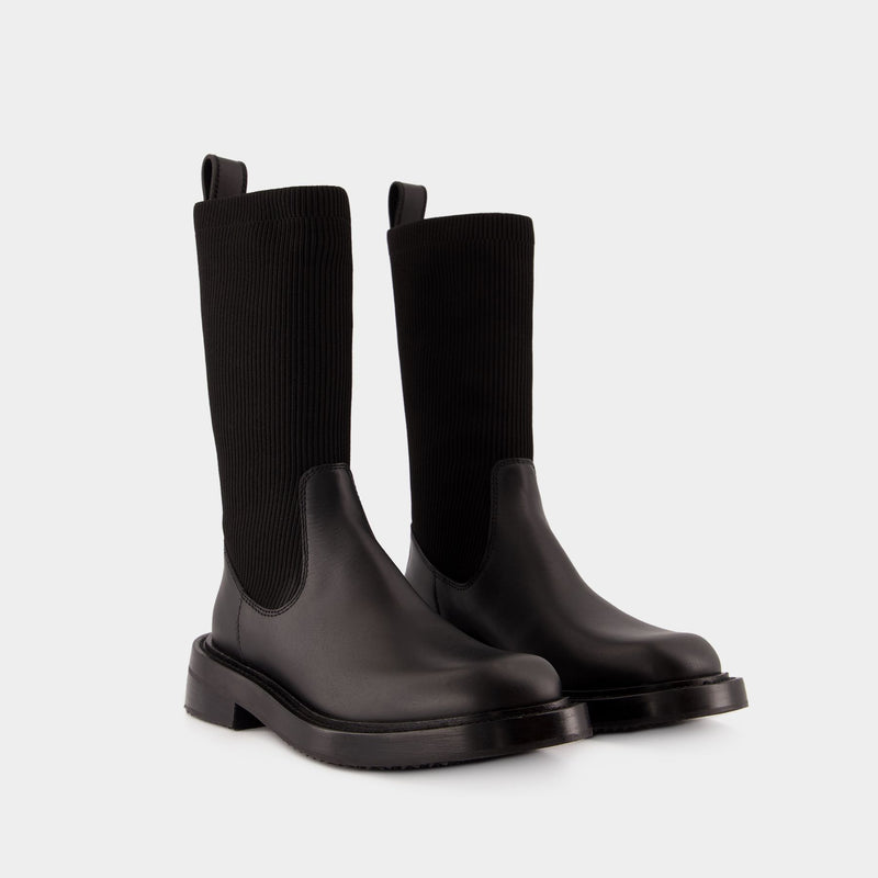 Bottes Detroit Sock - Alexander Wang - Cuir - Noir