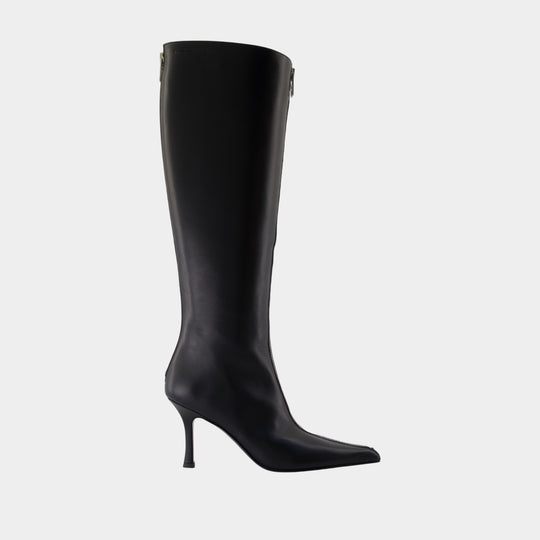 Bottes Vera 85mm Knee High Zip - Alexander Wang - Cuir - Noir