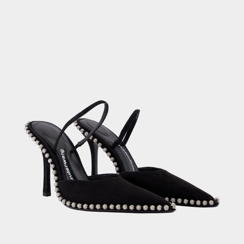 Escarpins Tia 105mm Slingback - Alexander Wang - Cuir - Noir