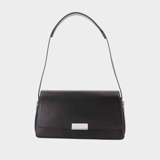 Sac Porté Épaule Siren Medium Flap - Alexander Wang - Cuir - Noir