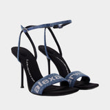 Escarpins Julie Billboard 105mm - Alexander Wang - Coton - Bleu