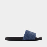 Mules Aw Denim Hotfix Pool - Alexander Wang - Coton - Bleu