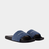 Mules Aw Denim Hotfix Pool - Alexander Wang - Coton - Bleu