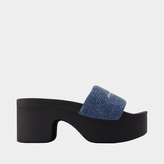 Sandales Aw Denim Hotfix Platform - Alexander Wang - Coton - Bleu